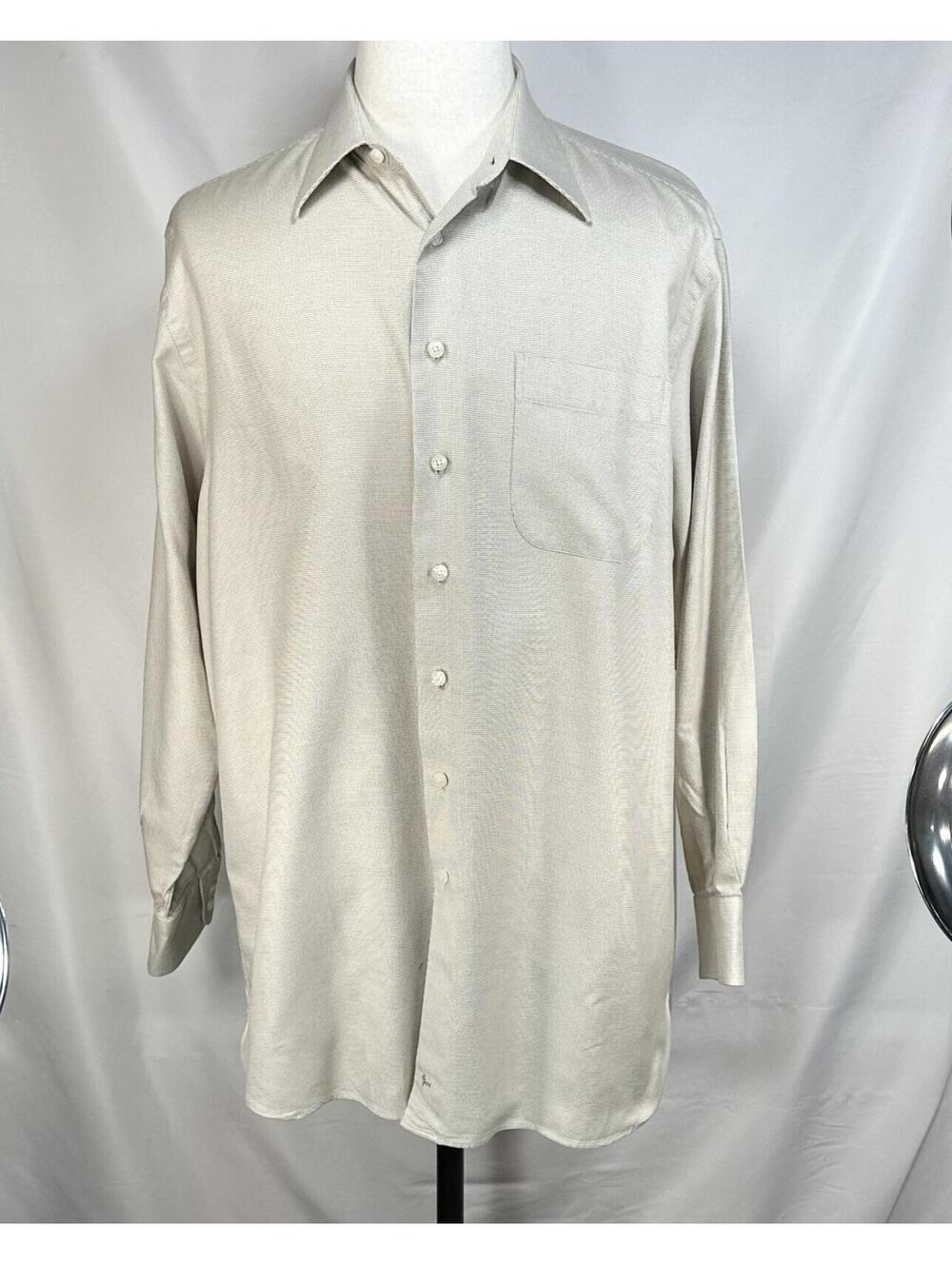 John W. Nordstrom Checked 100% Cotton Button Up Brown Mens L